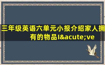 三年级英语六单元小报介绍家人拥有的物品I´ve got